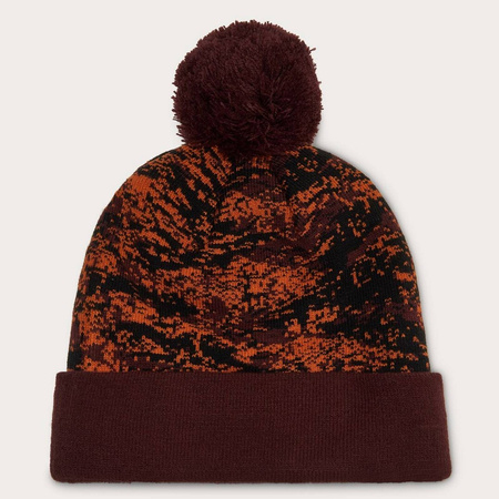 Czapka zimowa unisex Oakley PRINTED POM BEANIE bordowa FOS901280-43Y