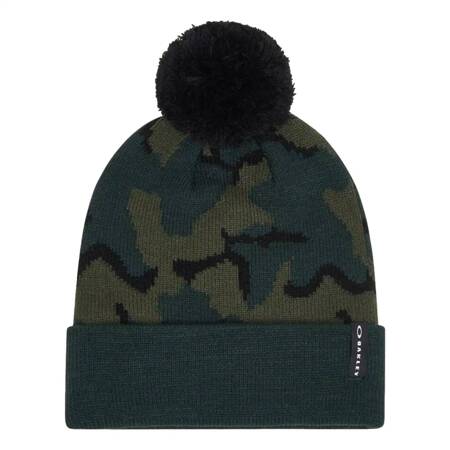 Czapka zimowa unisex Oakley PRINTED POM BEANIE zielona FOS901280-9NQ