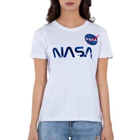 Koszulka damska Alpha Industries NASA PM biała 198053-574