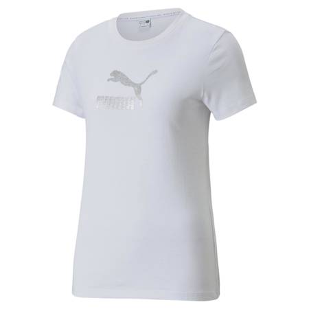 Koszulka damska Puma BRAND LOVE METALLIC LOGO biała 53705402