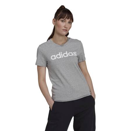 Koszulka damska adidas ESSENTIALS LOGO szara HL2053