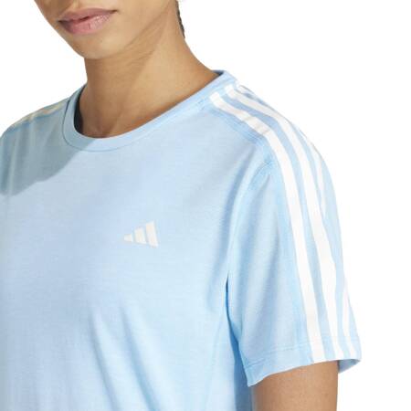 Koszulka damska adidas OWN THE RUN 3-STRIPES niebieska IK5020