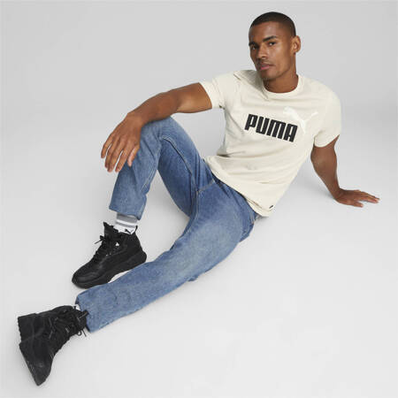 Koszulka męska Puma ESS+ 2 COL LOGO ecru 58675987