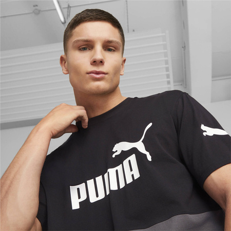 Koszulka męska Puma POWER COLORBLOCK czarna 67332101