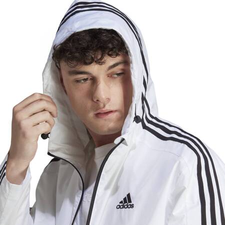 Kurtka przejściowa męska adidas ESSENTIALS 3-STRIPES WOVEN biała IB0382