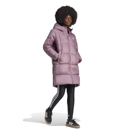 Kurtka puchowa damska adidas LONG PUFFER różowa IW5857