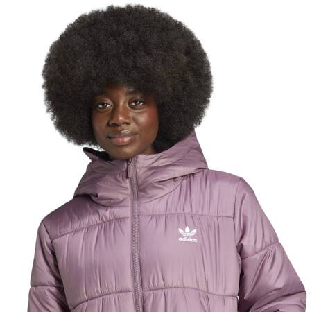 Kurtka puchowa damska adidas LONG PUFFER różowa IW5857