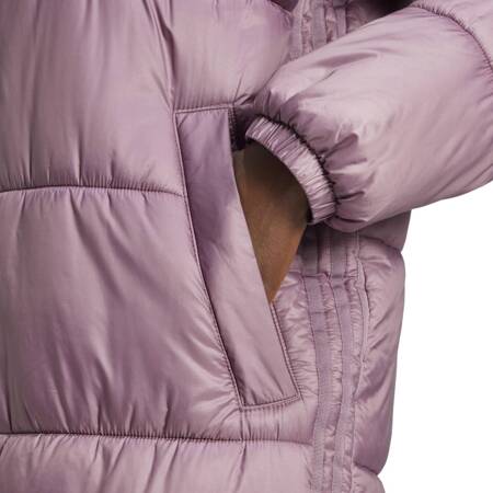 Kurtka puchowa damska adidas LONG PUFFER różowa IW5857