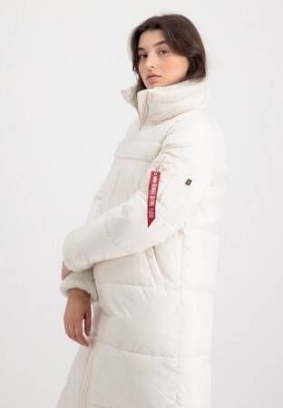 Kurtka z kapturem damska Alpha Industries PUFFER COAT ZH biała 108007-578