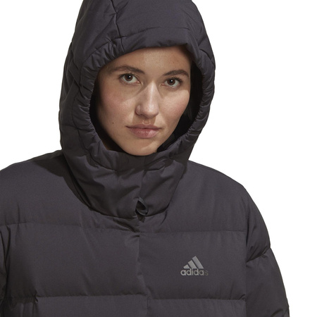 Kurtka z kapturem damska adidas HELIONIC DOWN czarna HN5641