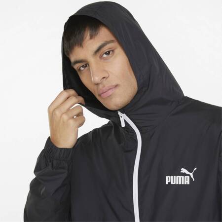 Kurtka z kapturem męska Puma ESS SOLID WINDBREAKER czarna 84748401