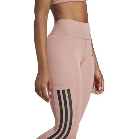 Legginsy treningowe damskie adidas OPTIME 3-STRIPES różowe JI8764