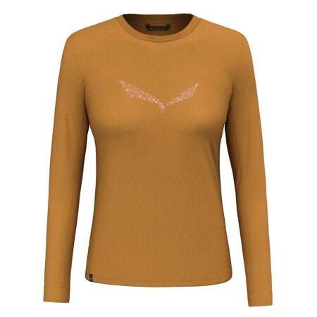 Longsleeve trekkingowy damski Salewa SOLIDLOGO DRY pomarańczowy 00-0000027341_7020