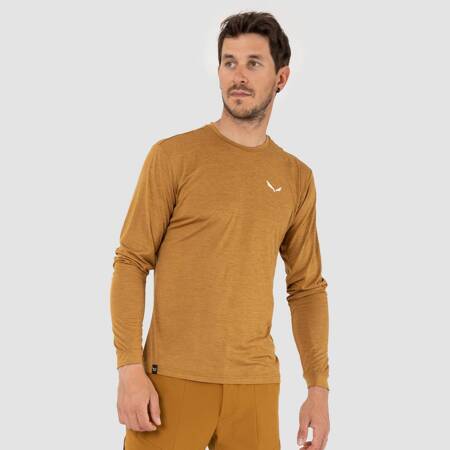 Longsleeve trekkingowy męski Salewa PUEZ MELANGE DRY pomarańczowy 00-0000027453_7026