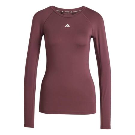 Longsleeve treningowy damski adidas TECHFIT bordowy JC9966