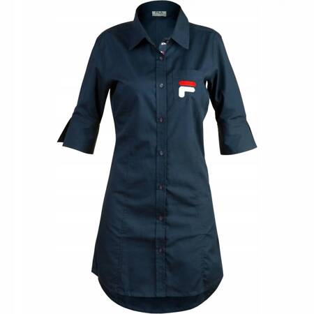 Piżama damska Fila MAXI SHIRT IN POPELINE granatowa FPS4021-321