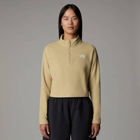 Polar damski The North Face 100 GLACIER CROPPED 1/4 ZIP zielony NF0A855NLK5