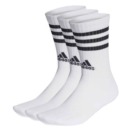 Skarpety unisex adidas 3-Stripes Crew 3-Pack białe HT3458