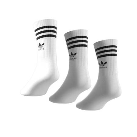 Skarpety unisex adidas MID CUT CREW 3-PACK białe IJ0733