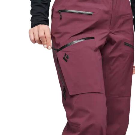 Spodnie narciarskie damskie Black Diamond RECON LT STRETCH bordowe AP7410245016