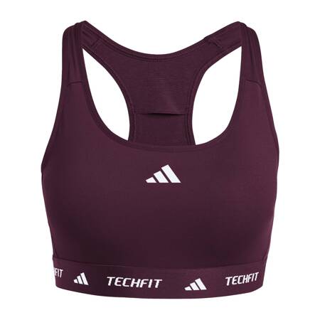 Stanik sportowy damski adidas TECHFIT bordowy JI5569