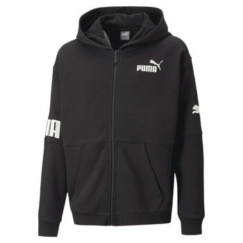 Bluza z kapturem chłopięca Puma POWER FZ TR czarna 67322901