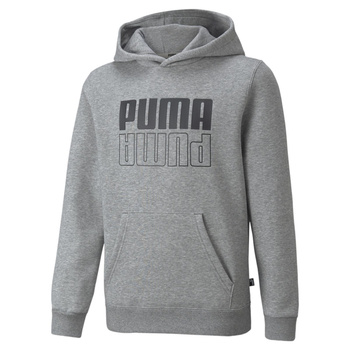 Bluza z kapturem chłopięca Puma POWER LOGO szara 53247703