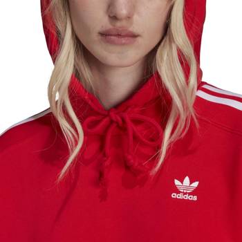 Bluza z kapturem damska adidas ORIGINALS ADICOLOR CLASSICS CROPPED czerwona HC2017