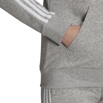 Bluza z kapturem damska adidas SPORTRSWEAR ESSENTIALS FT 3-STRIPES szara GL0802