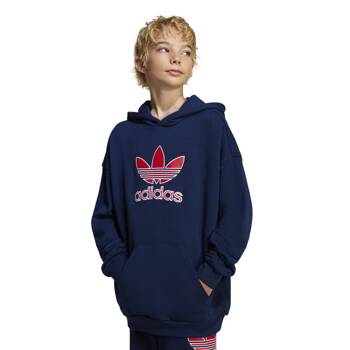 Bluza z kapturem dziecięca adidas BIG LOGO granatowa JC9128