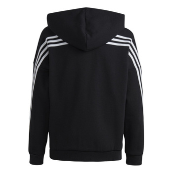 Bluza z kapturem dziecięca adidas FUTURE ICONS 3-STRIPES FZ czarna HR6317