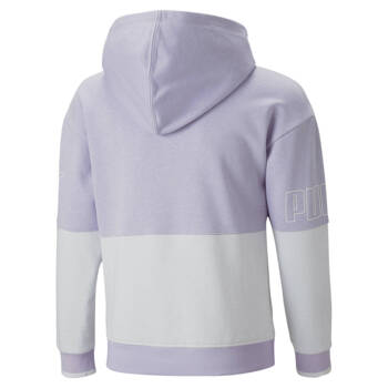 Bluza z kapturem dziewczęca Puma POWER COLORBLOCK TR fioletowa 67354925