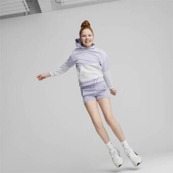 Bluza z kapturem dziewczęca Puma POWER COLORBLOCK TR fioletowa 67354925