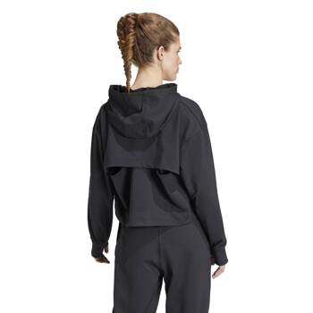 Bluza z kapturem treningowa damska adidas POWER LOOSE FIT czarna IV9219