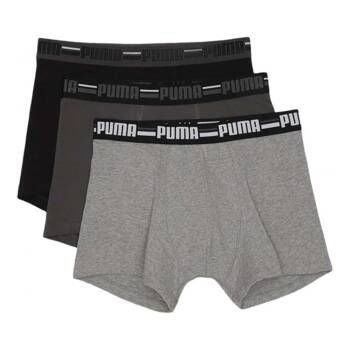 Bokserki męskie Puma BASIC BRAND ELASTIC 3-PACK szare 93545701