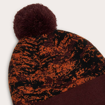 Czapka zimowa unisex Oakley PRINTED POM BEANIE bordowa FOS901280-43Y