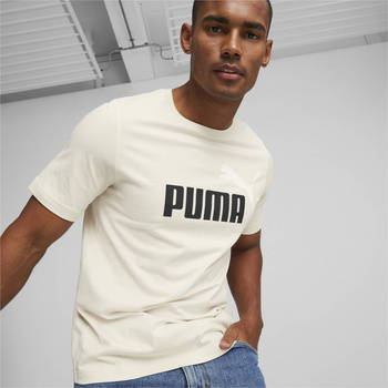 Koszulka męska Puma ESS+ 2 COL LOGO ecru 58675987