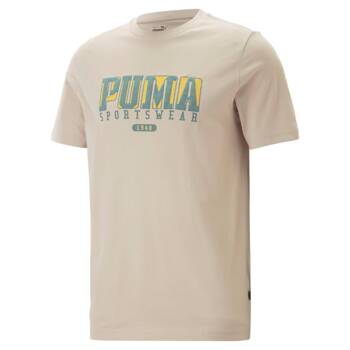 Koszulka męska Puma Graphics Retro beżowa 67448688