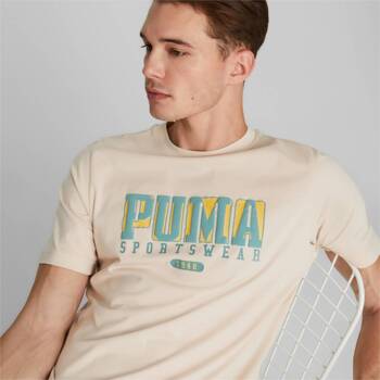 Koszulka męska Puma Graphics Retro beżowa 67448688