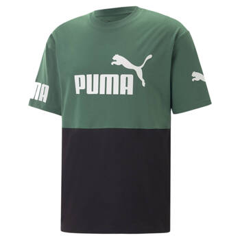 Koszulka męska Puma POWER COLORBLOCK zielona 67332137