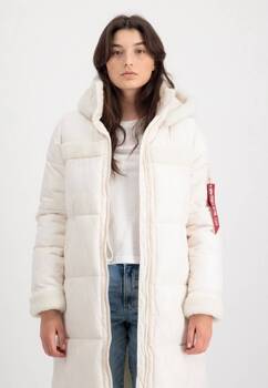 Kurtka z kapturem damska Alpha Industries PUFFER COAT ZH biała 108007-578