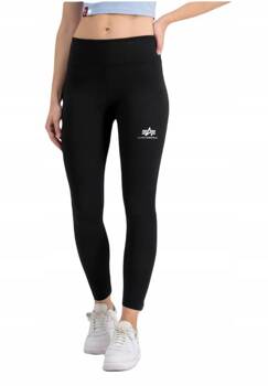 Legginsy damskie Alpha Industries BASIC SL FOIL PRINT czarne 116053FP-530