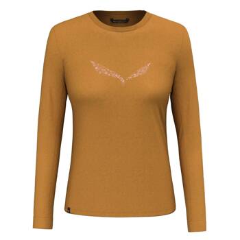 Longsleeve trekkingowy damski Salewa SOLIDLOGO DRY pomarańczowy 00-0000027341_7020