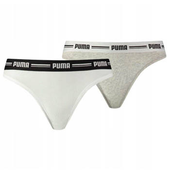 Majtki damskie Puma ICONIC STRING 2-PACK białe 90706703